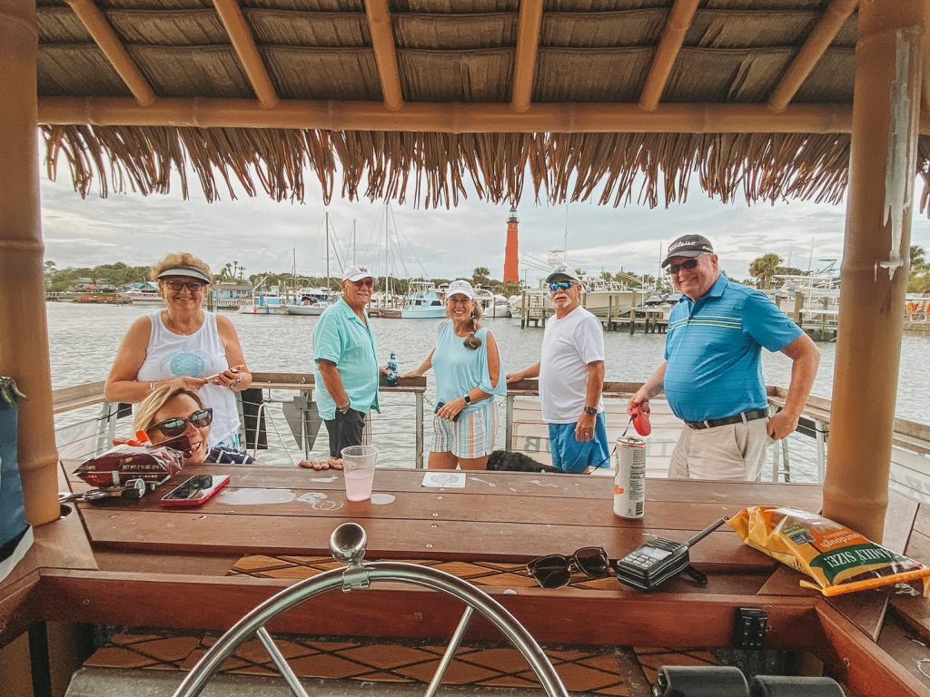 Birthday celebration on Tiki Pub boat